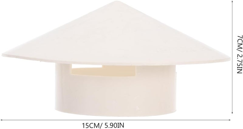 Uonlytech Rainproof Chimney Cap 5.9X5.9 Inch PVC Smokestack Funnel Protector Cover for Outdoor Weather Protection Against Rain Snow Wind - Image 2